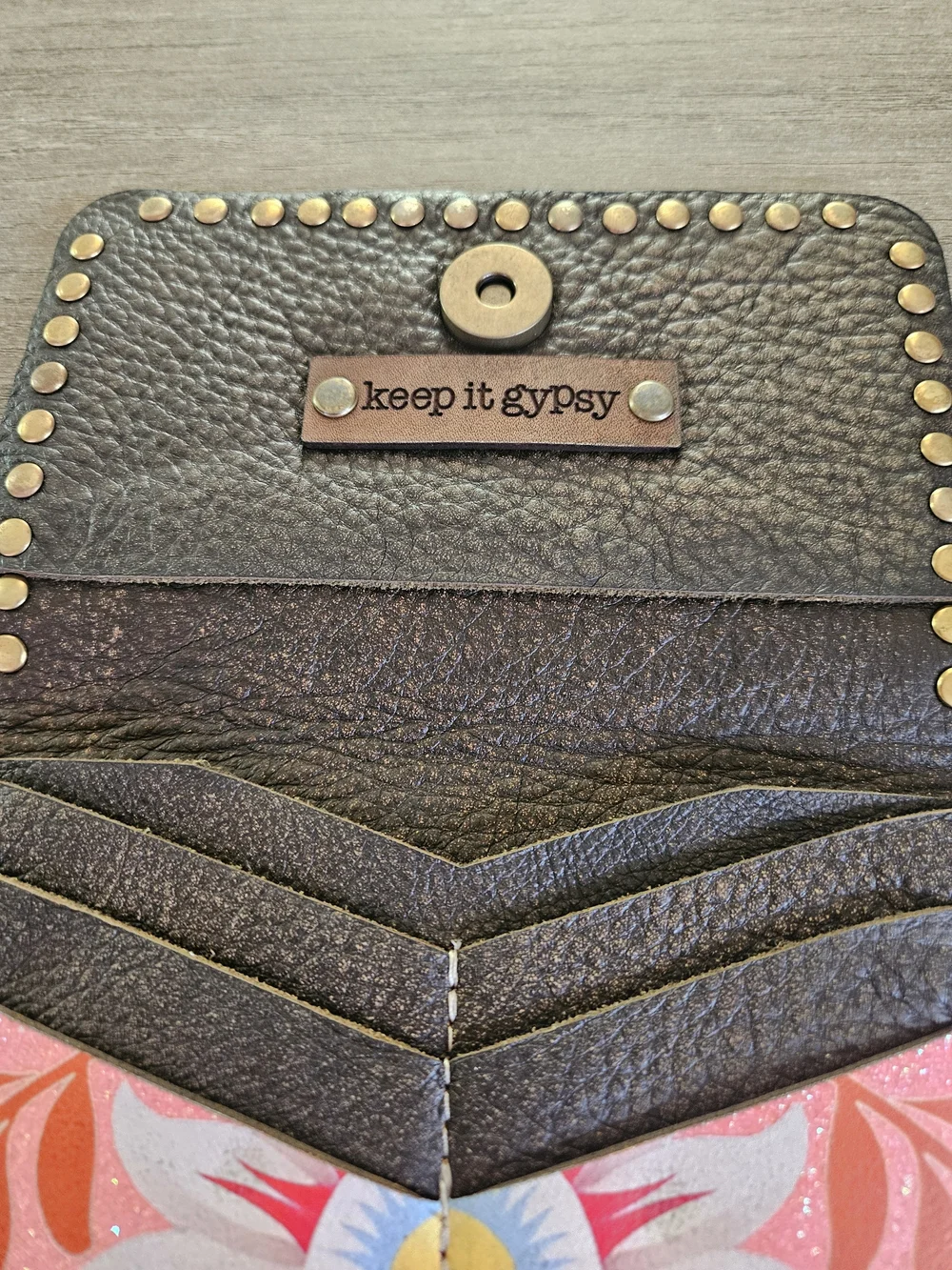 Keep It Gypsy- KIG Pink Floral Rhinestone Flap Wallet